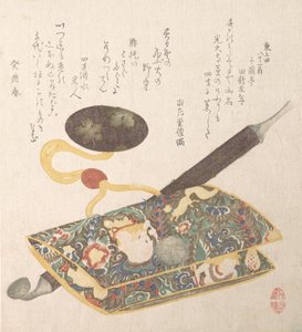 Tobakspose og pibe, 1813. af Kubo Shunman