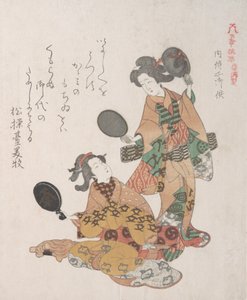 To kvinder kigger i spejle, 1800-tallet.