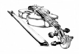 Elegant tegning af en violin