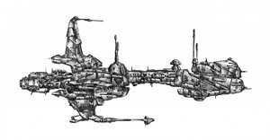 Et detaljeret sci-fi-rumskib af Kulik