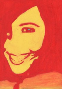 Rødt popkunst-smil af Kulik