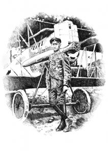 Vintage pilot-dobbeltdækker af Kulik