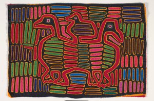 Skjortepanel (mola) (påført bomuld) af Kuna Indian Culture