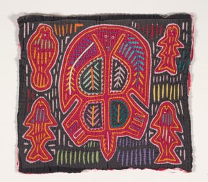 Skjortepanel (mola) (påført bomuld) af Kuna Indian Culture