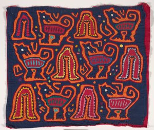 Skjortepanel (mola) (påført bomuld) af Kuna Indian Culture