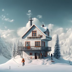 Et hus med en skihat 2