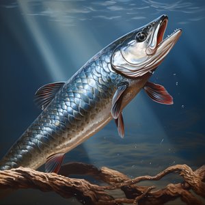 En snoek, en type fisk, blev fanget på en fiskeline 4
