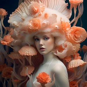Et tæt portræt af den smukke undervands Actinia Sea Anemones Flower Goddess 3