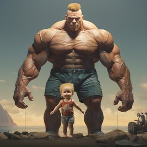 Skræmmende og grim vægtløftende steroid freak buff babe med kæmpe muskuløs mand 1