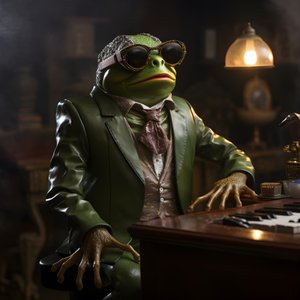 Elton John som en frø med solbriller og klaver 2