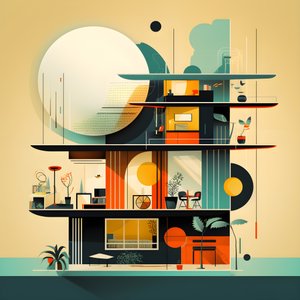 Moderne designgrafik fra midten af ​​århundredet 1