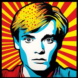 Pop Art-portræt, halvkrop, Farverig, grafisk, Morgen, i stil med Andy Warhol, Roy Lichtenstein, Robert Rauschenberg, Jasper Johns, Keith Haring 2