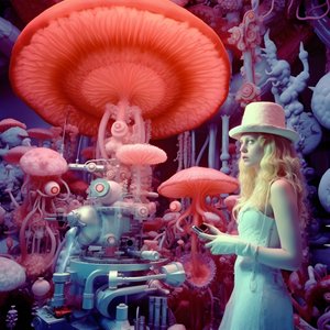 Super-resolution elektronmikroskop skud af kvinde i kunstnerisk stil af David LaChapelle 4