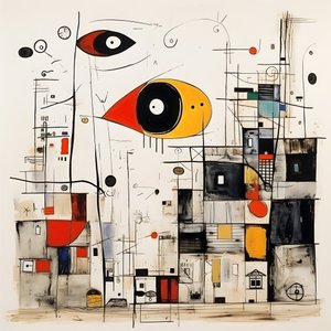 Surrealistisia kuvituksia Joan Miró. 3
