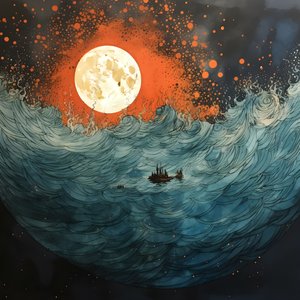 Kaksi venettä liukui äänettömästi musteen veden läpi kohti kieppuvaa Charybdistä, täysikuuta, joka oli ainoa valo Pohjanmeren tyhjässä maailmassa. 1