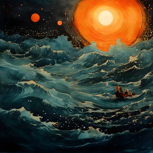To både gled lydløst gennem blækvandet mod den hvirvlende Charybdis, fuldmånen det eneste lys i Nordsøens tomme verden. 3