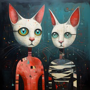 To antropomorfe katte, Tomcat og Cat, Kubrick Ian Synthetic 3