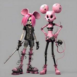 mareridt før jul punk pink minnie og mickey mouse 3
