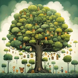 børns illustration træer 1