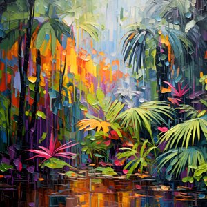 en regnfuld farverig jungle 3