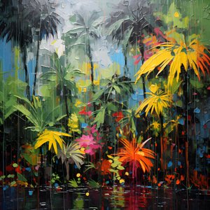 en regnfuld farverig jungle 4