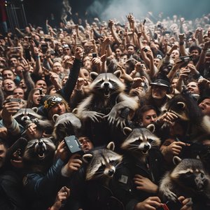 lauma täynnä pesukarhuja rock-esityksessä 1