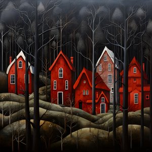 fire røde huse i skoven 3