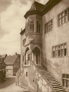Dettelbach a Main, Rathaus; Dettelbach on the Main, Rådhus (s/h foto) af Kurt Hielscher