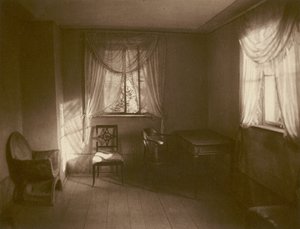 Weimar, aftensolstråle i Goethes arbejdsværelse i havehuset; Weimar, Aftensolen i Goethes arbejdsværelse i sommerhuset (s/h foto) af Kurt Hielscher