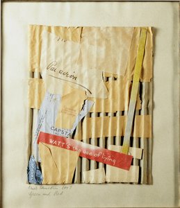 Grøn og rød (grøn og rød) Collage af Kurt Schwitters (1887-1948) 1947 privat samling af Kurt Schwitters