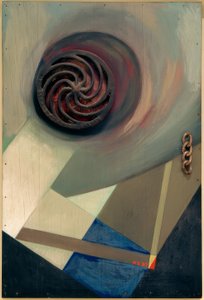 Merz billede med kæde af Kurt Schwitters