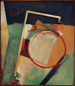 Uden titel (billede med ring og ramme) af Kurt Schwitters