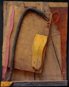 Uden titel (Merz-billede pink-gul) af Kurt Schwitters