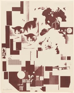 Uden titel, nr. 5 af 6 fra porteføljen Merz 3. Kurt Schwitters 6 litografier. Merz mappe. Første portefølje af Merz forlag (Merz 3. Kurt Schwitters 6 lithos. Merz Portfolio. Første Portfolio af Merz Publisher) af Kurt Schwitters