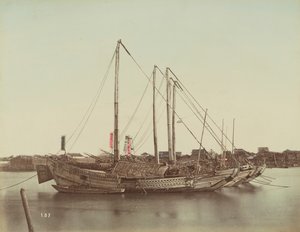 Japansk junk, ca. 1880 af Kusakabe Kimbei