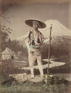 Pilgrim på vej op ad Fujiyama af Kusakabe Kimbei
