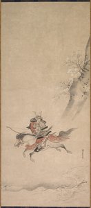 En samurai til hest, 1600-tallet. af Kusumi Morikage