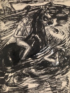 Illustration til The Princess of the Tide af Mikhail Lermontov af Kuzma Sergeevich Petrov Vodkin
