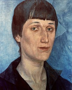 Portræt af Anna Akhmatova, russisk digter af Kuzma Sergeevich Petrov Vodkin