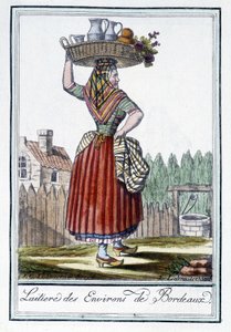 Mælkepige fra omkring Bordeaux - i "" Encyclopedia of Travels"" af J. Grasset St. Sauveur, Deron, Paris