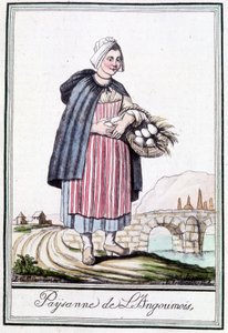 Bondekvinde fra Angoumois - i "" Encyclopedia of Travels"" af J. Grasset St. Sauveur, Deron, Paris af L.F. Labrousse