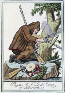 Bonde fra Isle of Corsica i baghold - i "" Encyclopedia of Travels"" af J. Grasset St. Sauveur, Deron, Paris
