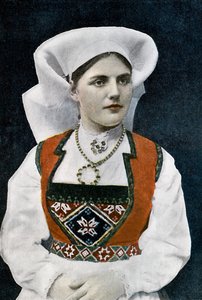 Kvinde iført norsk nationaldragt, c1890 af L Boulanger