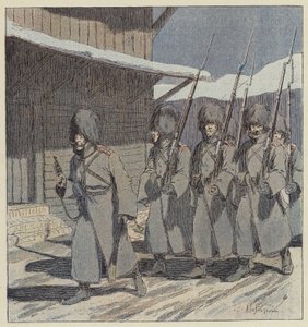 Russisk patrulje i Port-Arthur af L. Malespine