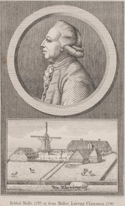Dybbøl mølle, 1792, og dens møller Lorenz Claussen, 1790 af L. Nissen