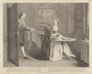Pamela er repræsenteret i dette første stykke, skriver i sin afdøde dames omklædningsrum, hendes historie kendes kun af hendes breve. Hun er her overrasket af hr. B., som forbedrer denne lejlighed for at fremme sine designs