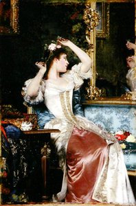 Foran et spejl (olie på lærred) af Ladislaw von Czachorski