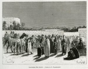 Emir Muhammad Ibn Abdullah Al Rashids stalde, illustration fra "Pilgrimsrejse til Nejd, den arabiske races vugge", udgivet i 