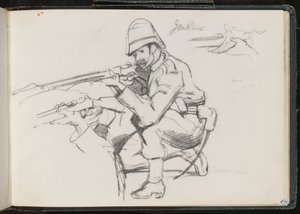 ?Jenkins? knælende for at skyde, 1879 af Lady Butler