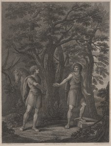 Illustration fra "Palamon and Arcite", tryk lavet af Francesco Bartolozzi 1797 (stipple gravering) af Lady Diana (after) Beauclerk